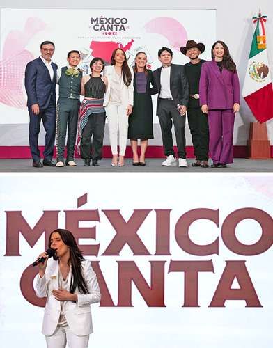 Sheinbaum lanza la segunda edición de “México Canta” junto a Majo Aguilar y Junior H
