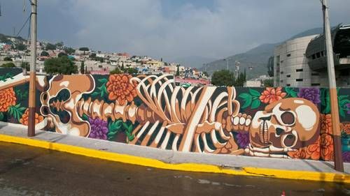 Artistas de Ecatepec elaboran mural monumental en panteón de San Andrés de la Cañada