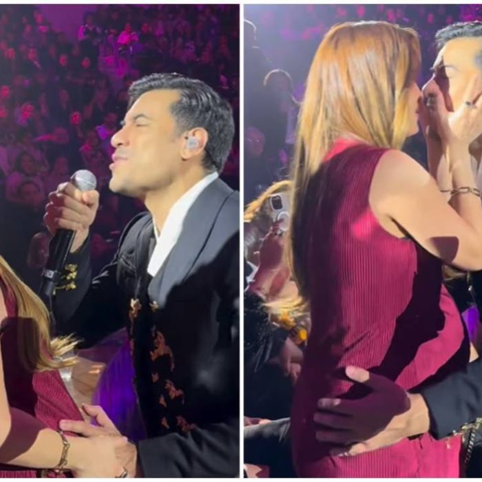Carlos Rivera y Cynthia Rodríguez protagonizan romántico beso en el palenque de Tlaxcala