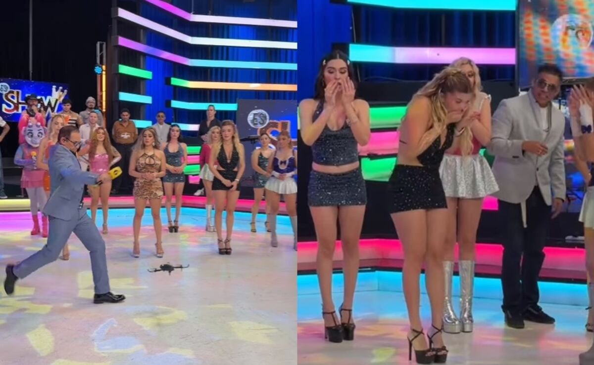 ernesto-chavana-patea-un-dron-en-vivo-y-golpea-a-la-modelo-isabella-rojas