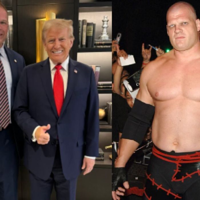 Glenn Jacobs, conocido como Kane, respalda a Donald Trump durante mitin republicano en Tennessee